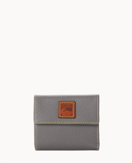 Dooney Pebble Grain Small Flap Credit Card Wallet Slate ID-wEWOSrVz - Click Image to Close