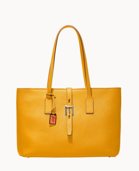 Dooney Henrys Zip Top Tote Yellow ID-wEd8M52I - Click Image to Close