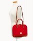 Dooney Pebble Grain Zip Zip Satchel Red ID-FqoTTFod