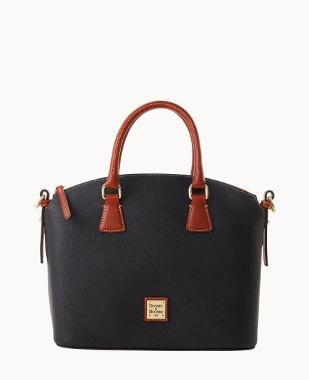 Dooney Pebble Grain Domed Satchel Black ID-9oVQnyJJ - Click Image to Close