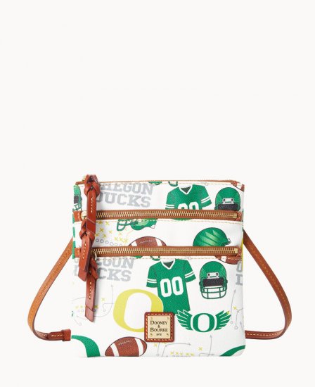 Dooney Collegiate Oregon N S Triple Zip Crossbody OREGON ID-l7SoMs7g - Click Image to Close