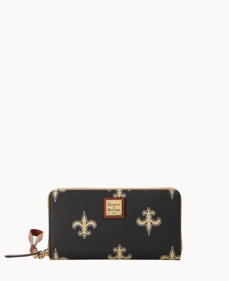 Dooney NFL Saints Large Zip Around Wristlet Saints ID-5QTJK0Xe - Click Image to Close