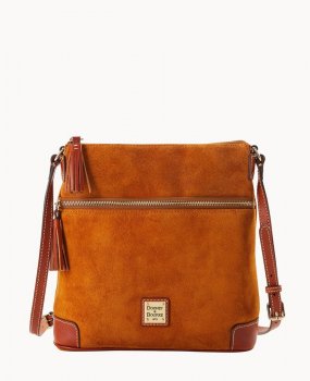 Dooney Suede Tassel Crossbody Honey ID-mB4ZjOFT