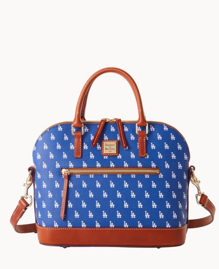 Dooney MLB Dodgers Domed Zip Satchel DODGERS ID-8dux4Zz0 - Click Image to Close