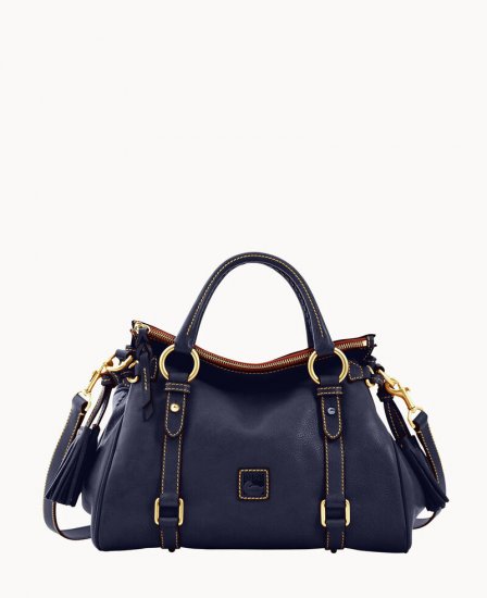 Dooney Florentine Satchel Navy ID-wpFUeStG - Click Image to Close