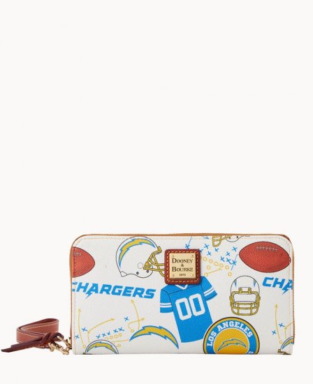 Dooney NFL Chargers Large Zip Around Wristlet CHARGERS ID-0jWI49Os - Click Image to Close