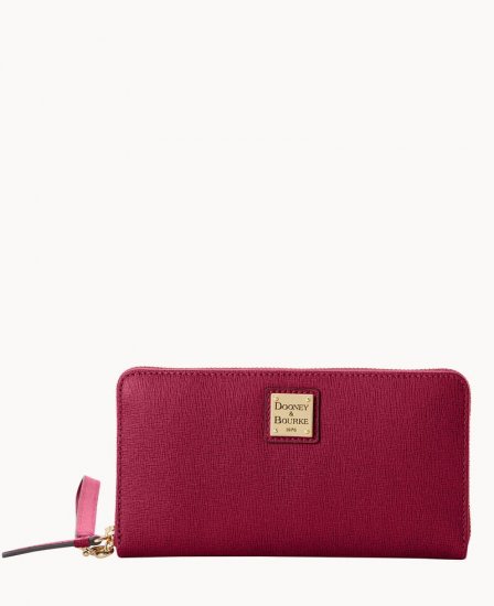 Dooney Saffiano Large Zip Around Wristlet Cranberry ID-BcHiJM1Y - Click Image to Close