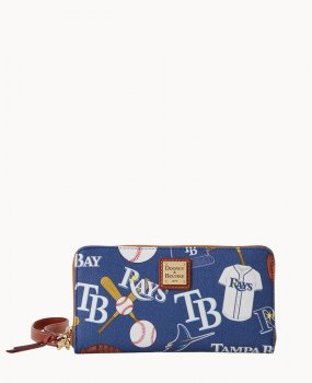 Dooney MLB Rays Large Zip Around Wristlet Rays ID-PEBPrbGP