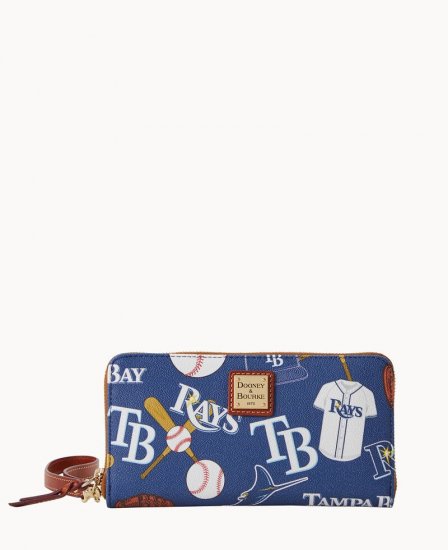 Dooney MLB Rays Large Zip Around Wristlet Rays ID-PEBPrbGP - Click Image to Close