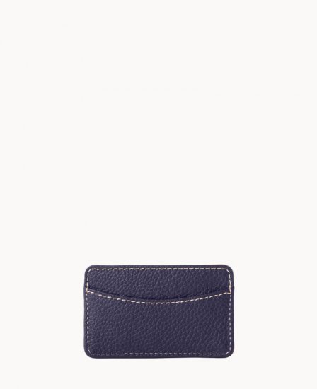 Dooney Pebble Grain Business Card Case Midnight Blue ID-eQunUh02 - Click Image to Close