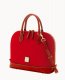 Dooney Pebble Grain Zip Zip Satchel Red ID-FqoTTFod