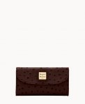 Dooney Ostrich Continental Clutch Brown Tmoro ID-yAHsvQuT