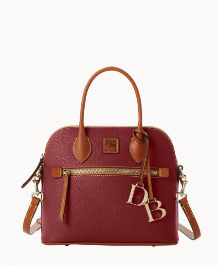 Dooney Pebble Grain Domed Satchel Wine ID-caAAlF6t - Click Image to Close