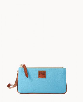 Dooney Pebble Grain Medium Wristlet Sky Blue ID-cqbAQPdX