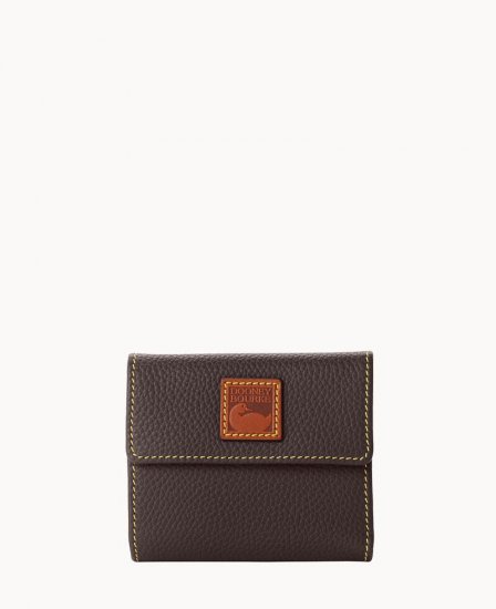 Dooney Pebble Grain Small Flap Credit Card Wallet Brown Tmoro ID-o6xYayMb - Click Image to Close