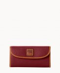 Dooney Pebble Grain Continental Clutch Wine ID-4zMeVnbW