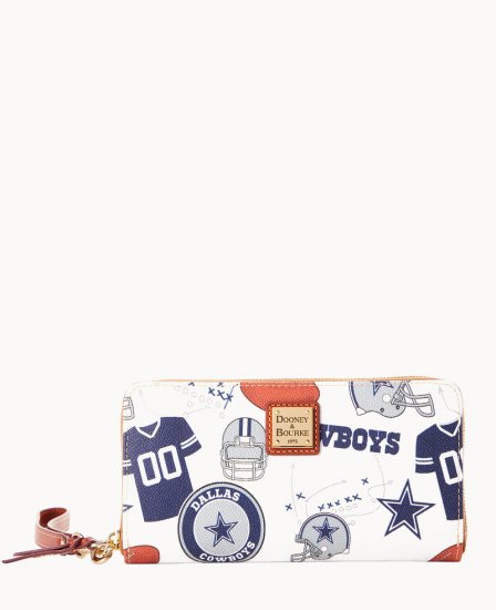 Dooney NFL Cowboys Large Zip Around Wristlet COWBOYS ID-HXfj0r9o - Click Image to Close