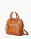 Dooney Ostrich Domed Zip Satchel Caramel ID-ySIqFfiI