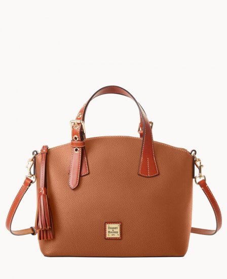 Dooney Pebble Grain Trina Satchel Caramel ID-nNIGPd9w - Click Image to Close