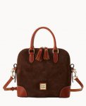 Dooney Suede Domed Satchel Brown Tmoro ID-fwnMTOyo