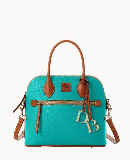 Dooney Pebble Grain Domed Satchel Spearmint ID-QSQsnIvs - Click Image to Close