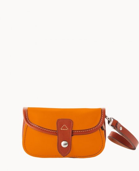 Dooney Oncour Elba Flap Wristlet Tangerine ID-JI7AH1DN - Click Image to Close