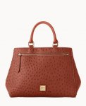 Dooney Ostrich Zip Satchel Cognac ID-xV24IBuE