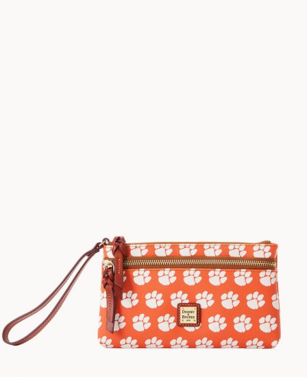 Dooney Collegiate Clemson Double Zip Wristlet Clemson University ID-yBBbmob9 - Click Image to Close