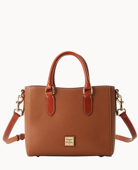 Dooney Pebble Grain Top Handle Tote Caramel ID-Yo87Crmq - Click Image to Close