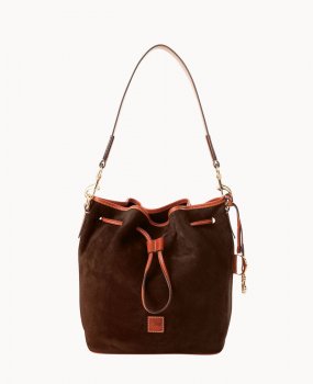 Dooney Suede Drawstring Brown Tmoro ID-6Chfjoky