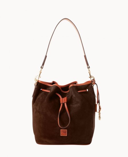 Dooney Suede Drawstring Brown Tmoro ID-6Chfjoky - Click Image to Close