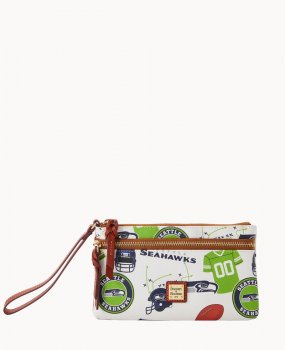 Dooney NFL Seahawks Double Zip Wristlet Seattle Seahawks ID-0zbJ3Fq9