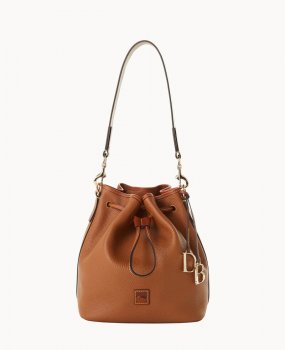 Dooney Pebble Grain Drawstring Caramel ID-8XhivJd2