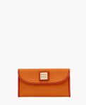 Dooney Pebble Grain Continental Clutch Caramel ID-OyUjWn3U