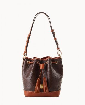 Dooney Ostrich Small Drawstring Brown Tmoro ID-I0JujQzc