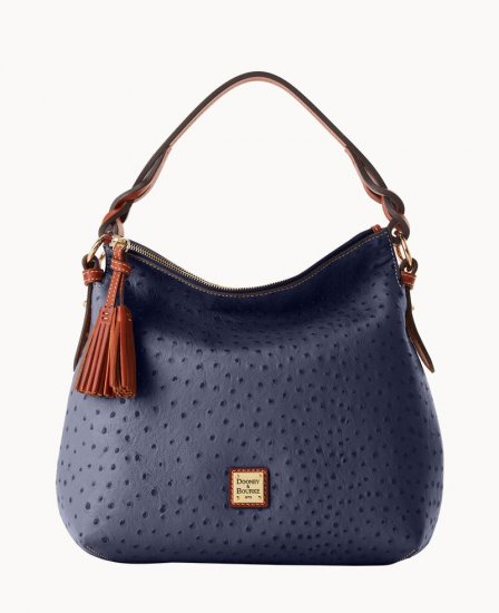 Dooney Ostrich Twist Strap Hobo Steel Blue ID-dQypdWmq - Click Image to Close