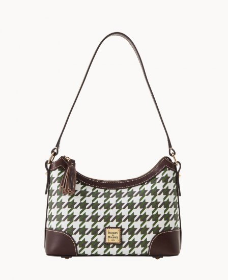 Dooney Houndstooth Shoulder Bag Green ID-Qa2ELKjo - Click Image to Close