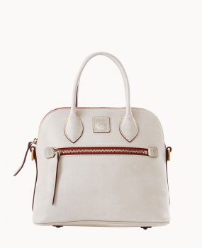 Dooney Florentine Domed Satchel Ecru ID-I9ic8EZz