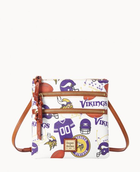 Dooney NFL Vikings N S Triple Zip Crossbody VIKINGS ID-L7fj2v9n - Click Image to Close