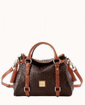 Dooney Ostrich Satchel Brown Tmoro ID-3ygxmlql