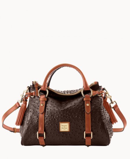 Dooney Ostrich Satchel Brown Tmoro ID-3ygxmlql - Click Image to Close