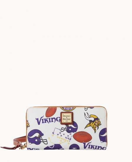 Dooney NFL Vikings Large Zip Around Wristlet VIKINGS ID-EhhR1KWo - Click Image to Close