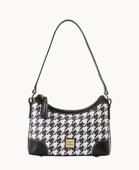 Dooney Houndstooth Shoulder Bag Black ID-y68Fl8pF - Click Image to Close