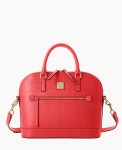 Dooney Saffiano Domed Zip Satchel Tomato ID-DBikZPbX