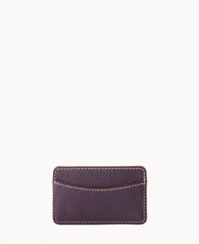 Dooney Pebble Grain Business Card Case Plum Wine ID-unMJS6PB