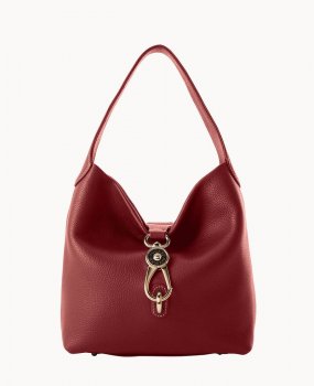 Dooney Pebble Grain Small Logo Lock Sac Wine ID-BFkXRJJP