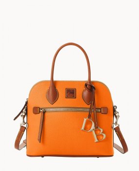 Dooney Pebble Grain Domed Satchel Clementine ID-Br4ahBij