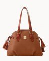 Dooney Pebble Grain Domed Satchel Caramel ID-7dFvf1KF