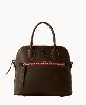 Dooney Florentine Domed Satchel Brown Tmoro ID-hMkBrBlE