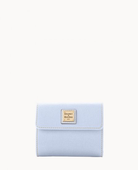 Dooney Saffiano Small Flap Credit Card Wallet Glacier Blue ID-JiLItz7K - Click Image to Close